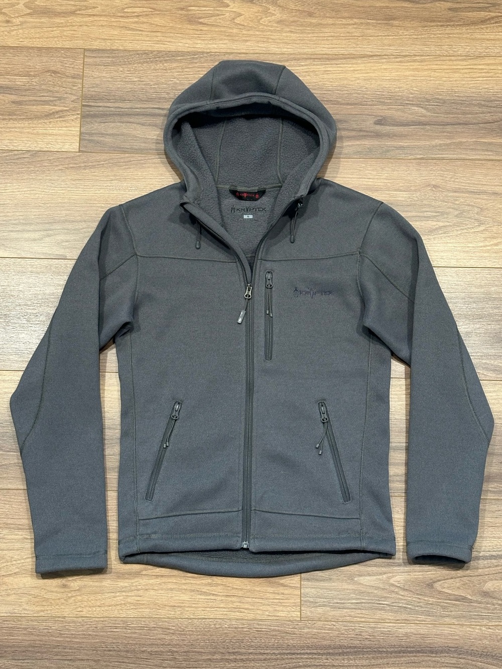 Kryptek Full-Zip Hooded Fleece Jacket in Gray Size Small